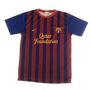 Vintage Nike Barcelona Qatar Foundation Messi Futbol Soccer Jersey
